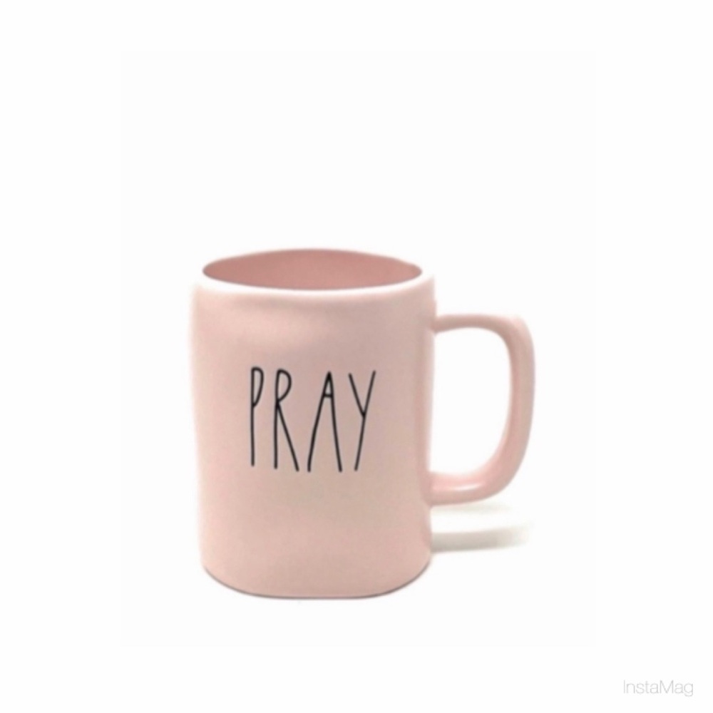 NEW Rae Dunn Pray Ceramic Coffee Mug Pink